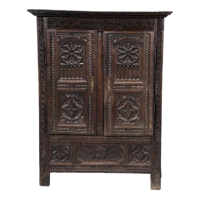 Mid 18th Century Continental Baroque Carved Cabinet For Sale