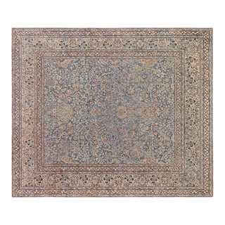 Antique Persian Meshad Handmade Wool Rug For Sale