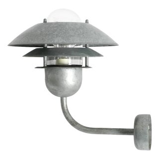 Vintage Danish Outdoor Lamp in Galvanized Steel and Glass Shade from Nordlux, 1990s For Sale