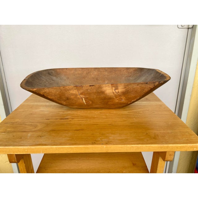 Vintage Folk Art Wood Dough Trencher Bowl For Sale In West Palm - Image 6 of 8
