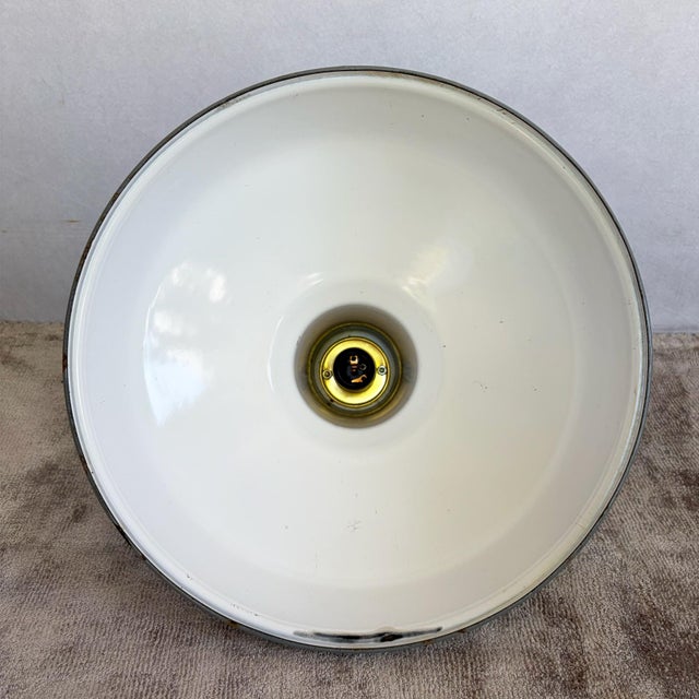 Industrial Grey Enamel Pendant Light, 1950s For Sale - Image 14 of 17