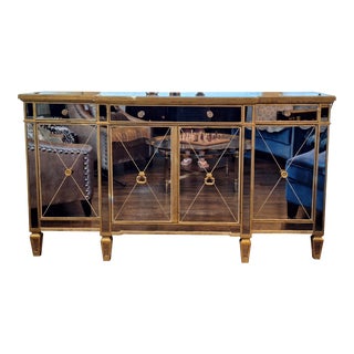 Vintage Mirrored Console Borghese Buffet Attributed to Horchow For Sale