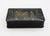 Circa 1870 Meiji era lacquer & papier mache box, Japan. Black with red divided interior. Painted with a fascinating scene...