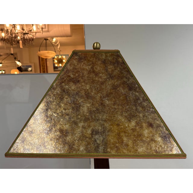 Late 20th Century Arts & Crafts Tapered Wood Column Table Lamp For Sale In San Francisco - Image 6 of 12