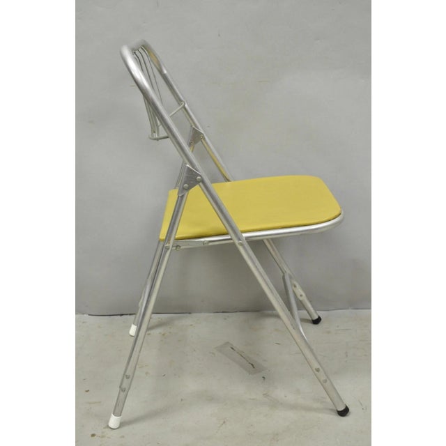 Vintage Mid Century Modern Aluminum Folding Dining Chairs by Airlite - Set of 4 For Sale - Image 15 of 18