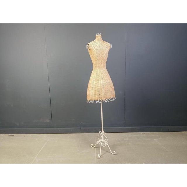 Vintage Wicker Mannequin with Wrought Iron Base, 1960s For Sale - Image 6 of 12