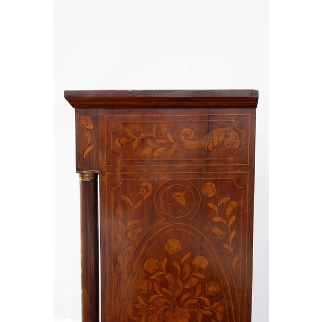 Antique Dutch Marquetry Chest Drawers Tall Boy Inlay (C. 1820) For Sale - Image 10 of 15