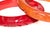 Vintage Carved Bakelite Bangle Bracelets in Red and Orange, 1930's, Pair Of For Sale - Image 10 of 17