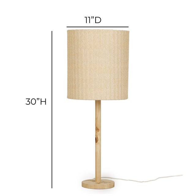 Lamia Natural Burl and Raffia Designer Table Lamp For Sale In Los Angeles - Image 6 of 7