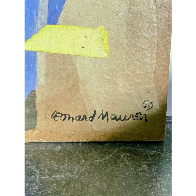 1969 "Nude" Abstract Figurative Mixed-Media Collage by Leonard Maurer For Sale - Image 6 of 7