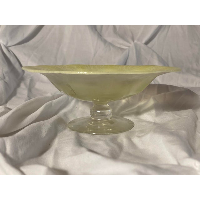 American Louis Comfort Tiffany Favrile Iridescent Glass Compote Art Signed 1871 For Sale - Image 3 of 10