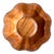 Vintage Boho Scalloped Wood Bowl For Sale