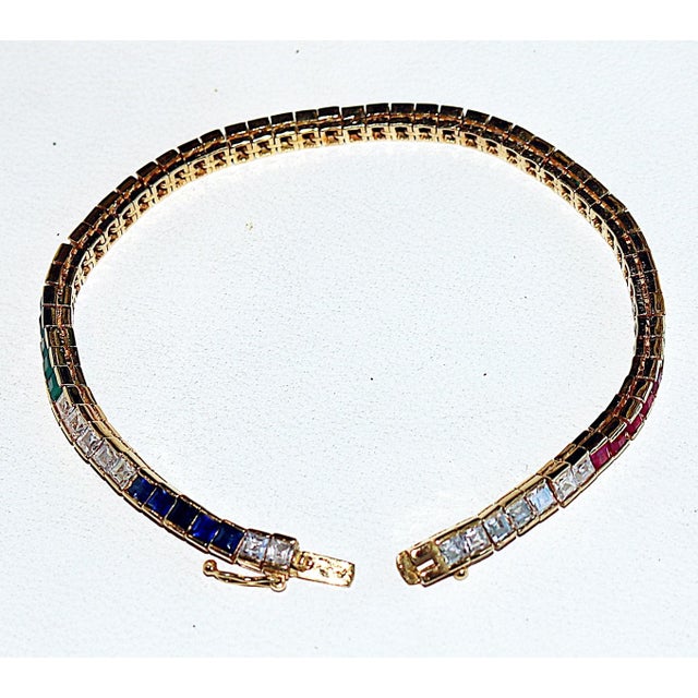 Gold 1970s 18k Gold Tennis Bracelet For Sale - Image 8 of 11