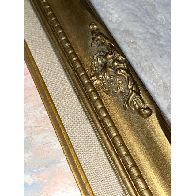Charming signed mixed-media artwork featuring an elegant Victorian-style hat adorned with a floral accent and flowing...