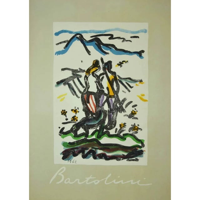 Figure al mare (At the Seaside) is an original modern artwork realized by the Italian artist Luigi Bartolini in 1962....