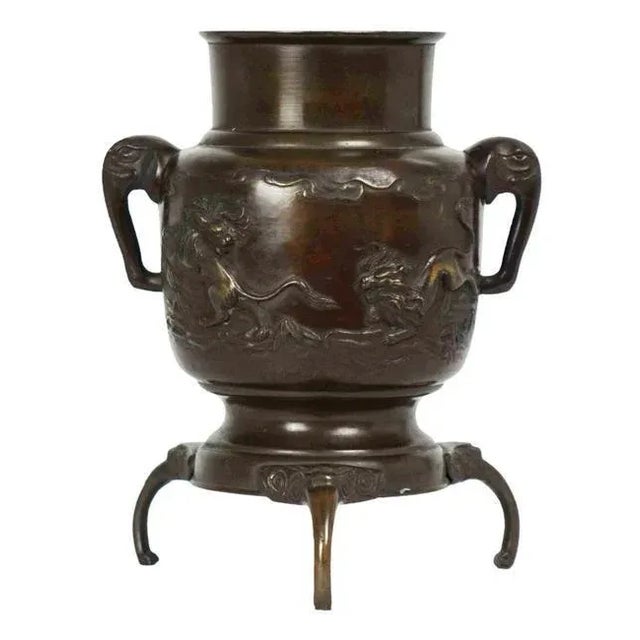 Metal Antique Japanese Bronze For Sale - Image 7 of 7