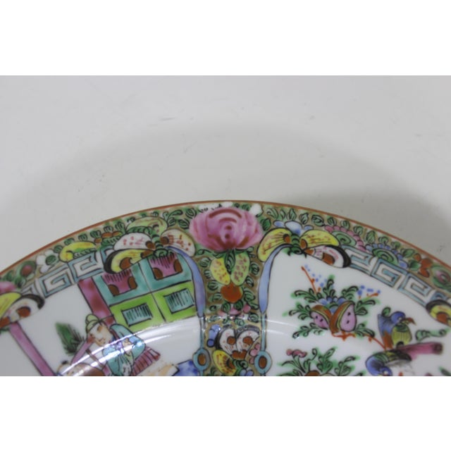 Hand Painted Chinese Famille Rose Medallion 10” Plate With People For Sale - Image 11 of 12