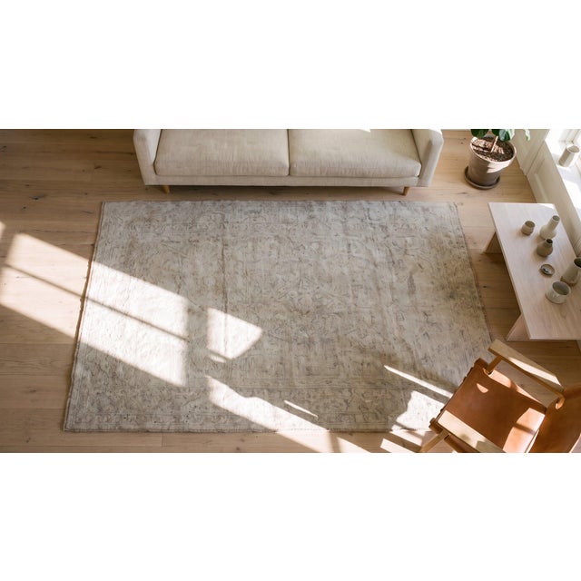 Textile 1930s Gray Classic Traditional Antique Agra Cotton Rug 4' 6" X 7' 4" Hand Knotted Pile Wool Carpet For Sale - Image 7 of 7