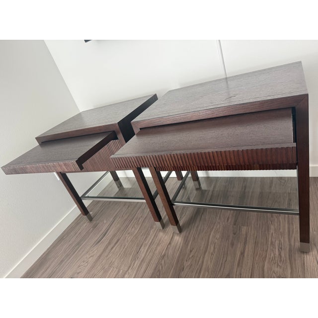 Mid-Century Modern Chestnut Night Table-Set of 2 For Sale - Image 9 of 12