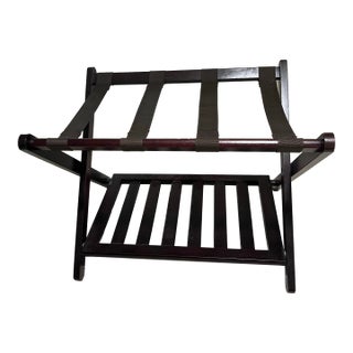 Vintage Brown Wood Luggage Rack For Sale