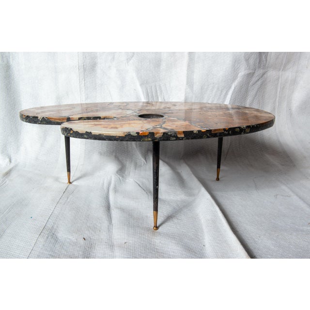Metal Painter's Palette Marble Coffee Table For Sale - Image 7 of 12