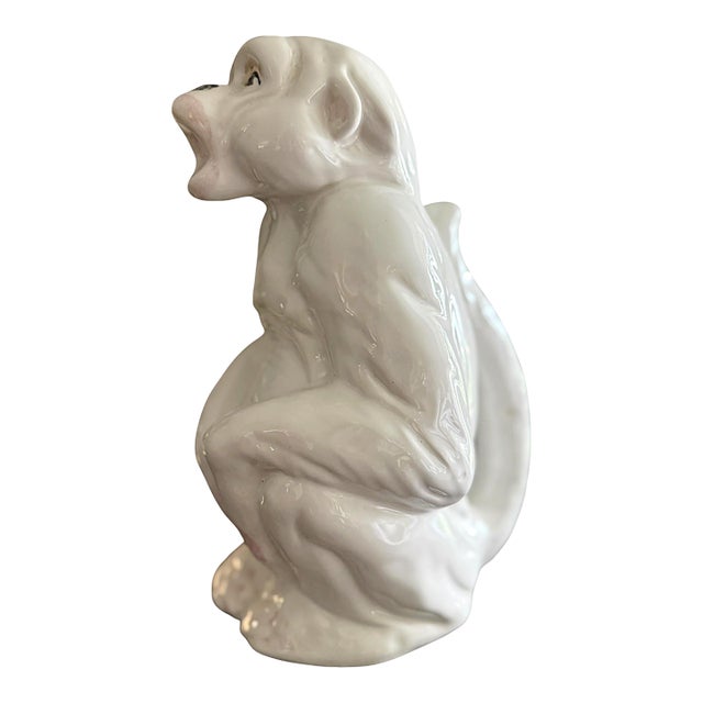 Vintage Italian Palm Beach Style Ceramic Monkey Pitcher by r.e.m. For Sale