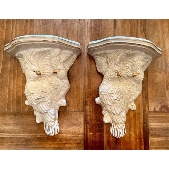 Vintage Porcelain Cockatoo Parrot Wall Sconces - A Pair For Sale - Image 13 of 13