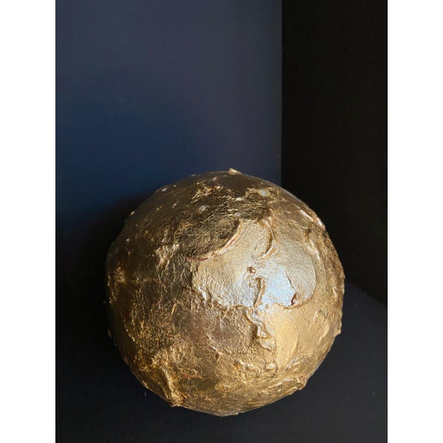 2020s Chinese Papier-Mâché Golden Sphere (5,50 In) For Sale - Image 5 of 5