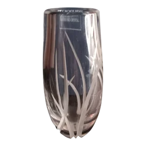 1980s Marquis Waterford Crystal Poland Etched Posy Vase.