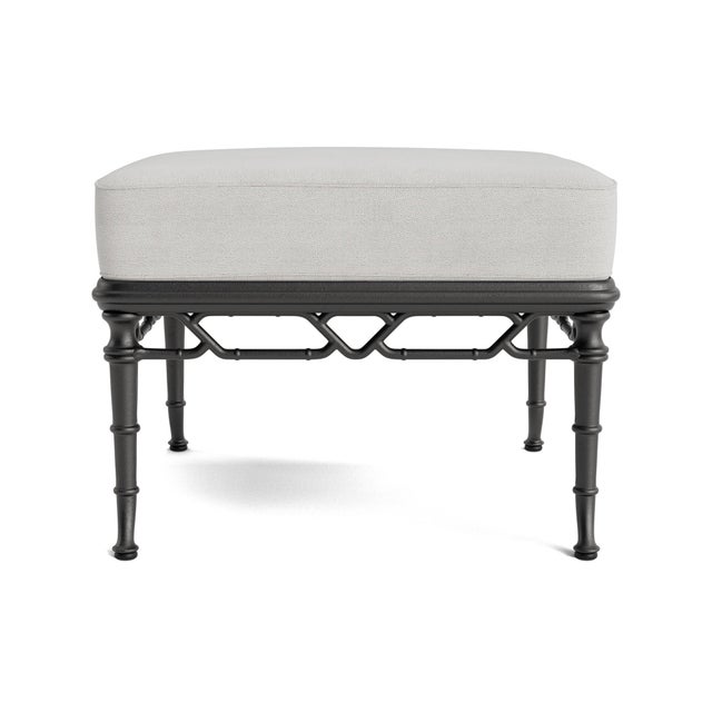 Brown Jordan Brown Jordan Calcutta Ottoman, Textured Pewter frame with Fusion Dove fabric For Sale - Image 4 of 11