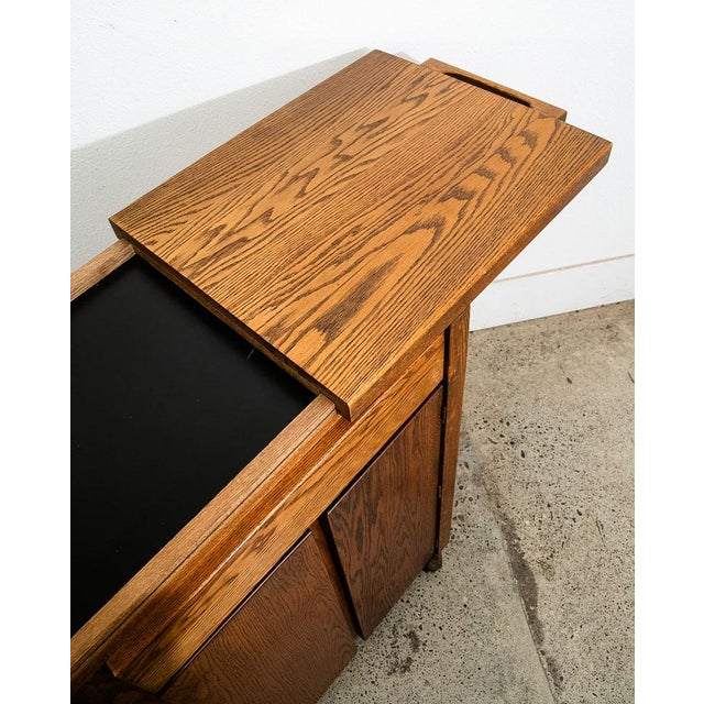 1960s Mid Century Modern Bar Cart Cabinet Conant Ball Expanding Top Storage Rolling For Sale - Image 9 of 12