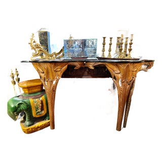Pair Carved Wood Consoles in the Style of Serge Roche For Sale