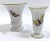Pair of small Herend porcelain wild bird and butterfly illustrated bud vases. Wild birds hand painted on front and...