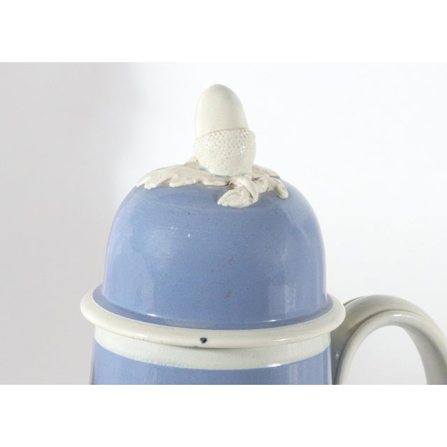 Late 18th Century English Pearlware Blue Slip Coffee Pot & Cover, Staffordshire or Yorkshire For Sale - Image 10 of 12