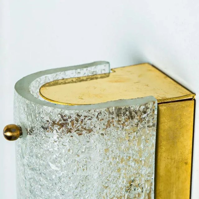 Clear Bubbled Glass Wall Lights attributed to Hillebrand, Germany, 1969, Set of 2 For Sale - Image 3 of 15