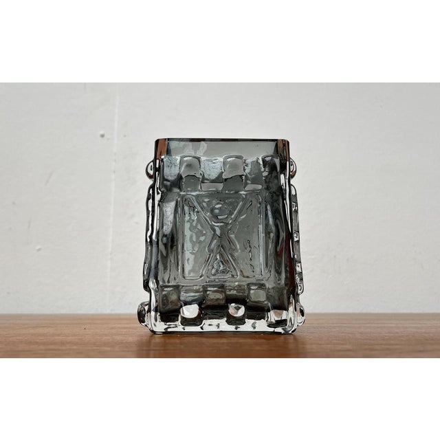 Mid-Century Swedish Brutalist Bubble Glass Block Vase by Josef Schott for Smålandshyttan, 1960s For Sale - Image 17 of 18