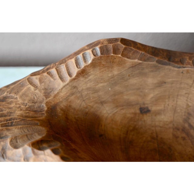Wood Folk Wood Carved Fruit Bowl, Provence, 1960s For Sale - Image 7 of 11