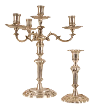 18th Century Candelabra Silver Italian Rococo Venice Sterling Silver Antique - Set of 2 Tariff Free Delivery