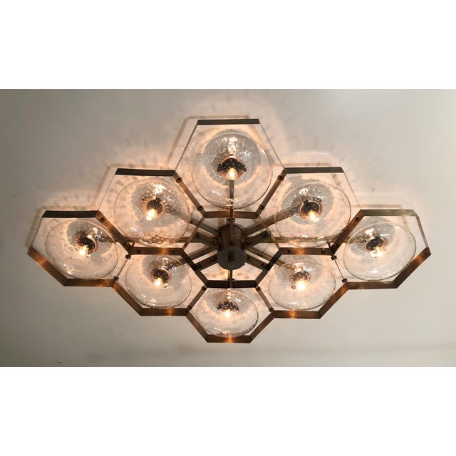 Not Yet Made - Made To Order 21st Century Hive Bronze Clear Bubbles Murano Flush Mount by Fabio LTD For Sale - Image 5 of 5