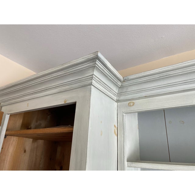 Wood Custom Built From Antique Pine Wall Unit in 3 Sections For Sale - Image 7 of 7
