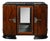 Art Deco Rosewood, Walnut & Black-Lacquer Bar Cabinet W/ Porto Marble Top For Sale