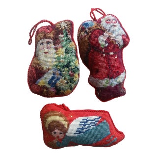 Designer Catherine Diddel Hand Embroidered Ornaments - 11 For Sale