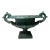 Late 19th Century Victorian Cast Iron Garden Urn in Green and Black Paint For Sale