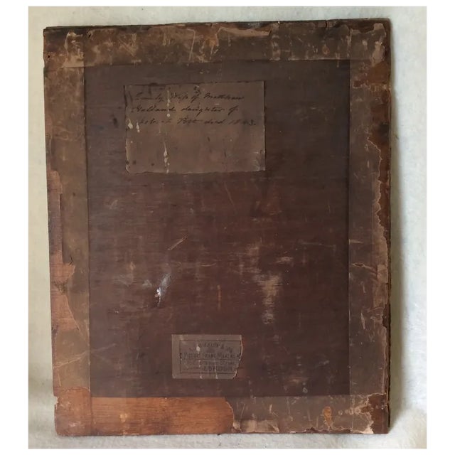 Paper Original Antique C1840 Primitive Watercolor Painting, Emily Holland, London For Sale - Image 7 of 11