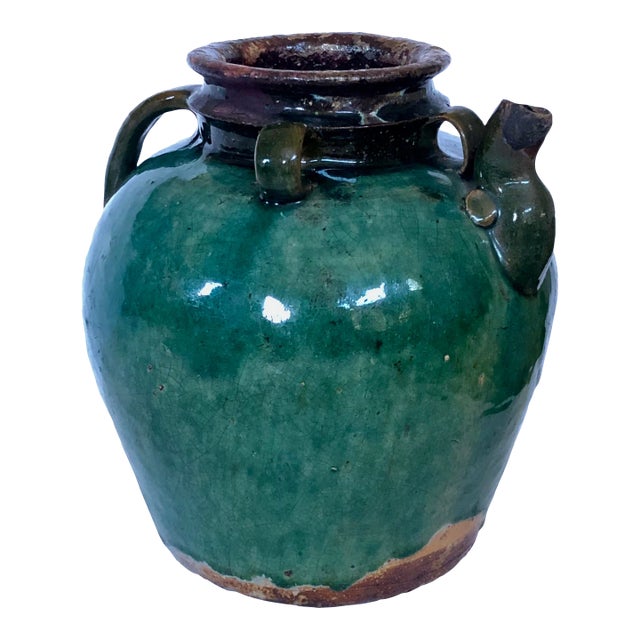Antique Asian Pottery Jug For Sale