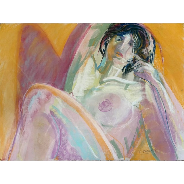 Drawing/Sketching Materials Vintage Modernist Pastel of Reclining Nude Woman by Gerard Haggerty For Sale - Image 7 of 7