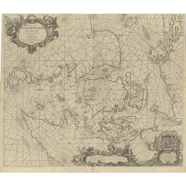 Nautical Chart of Skagerrak and Øresund by Johannes Van Keulen For Sale - Image 10 of 11