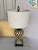 Wood Vintage Art Deco Yellow & Black Checkered or Chevron Pattern Lamp For Sale - Image 7 of 8