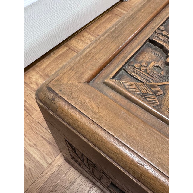 Mid-Century Hand-Carved Chinese Camphor Wood Chest, Hong Kong For Sale - Image 12 of 12