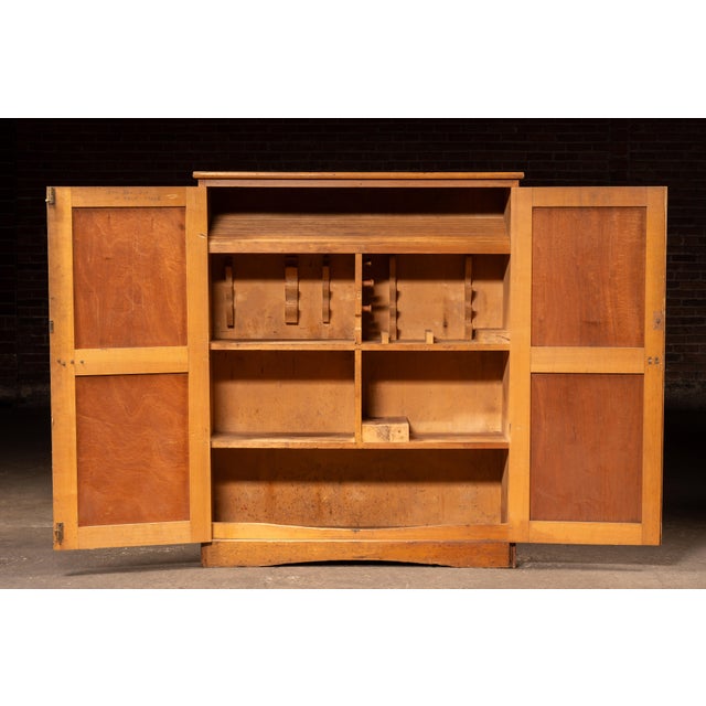 Industrial Antique Birch Machine Tooling Cabinet For Sale - Image 3 of 15